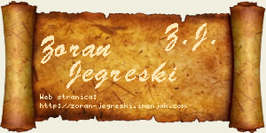 Zoran Jegreški vizit kartica